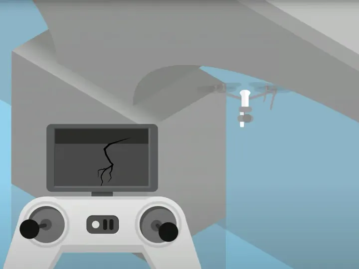 Automated and programmed inspections of structures using drones